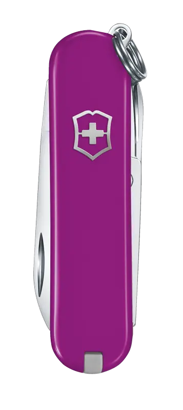 lila bedrucktes schweizer Taschenmesser
